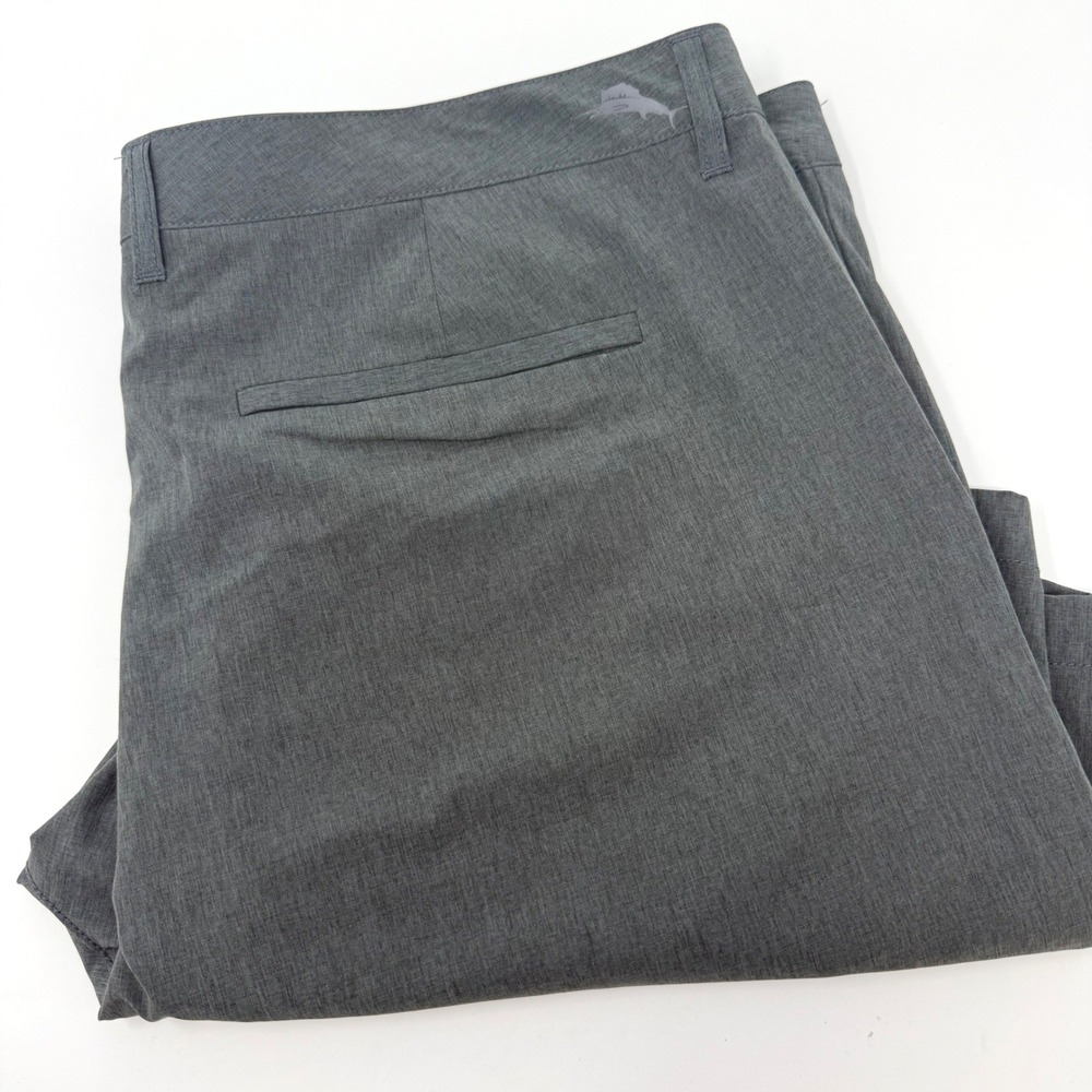 Tommy Bahama Boracay Performance Shorts Mens 40 Grey Heather Stretch Golf Casual